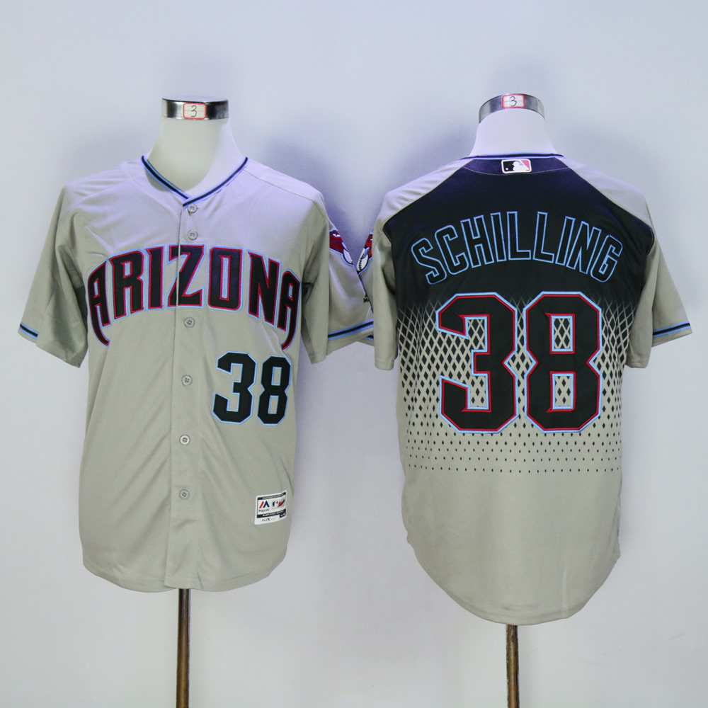 Men Arizona Diamondback #38 Schilling Grey MLB Jerseys